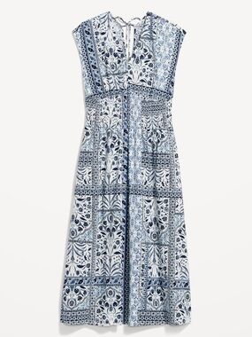 Old Navy Blue & White Patterned Maxi Dress